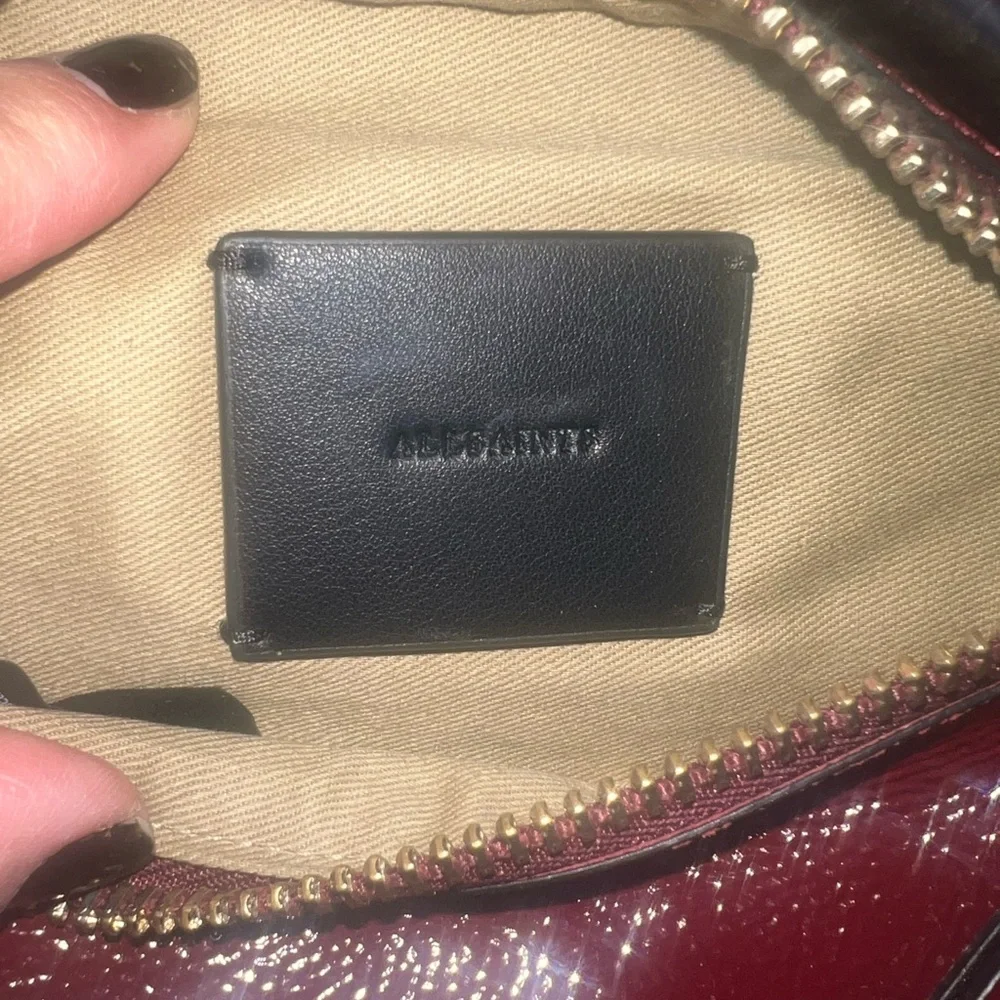 All Saints Patent Leather Crossbody Bag with Adjustable Strap - Picture 5 of 10